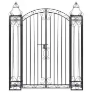 Ornamental Garden Gate Wrought Iron 122x20.5x160cm Security Fence Barrier