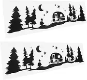 CHICAMPERA 2PCS Moon and Star Tree Decals Self Adhesive Rv Stickers for Cars Trucks Suvs and Trailers Durable and Vehicle Graphics for Unique Outdoor Decor