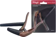 STAGG SCPX-FL Flat trigger STYLE capo for classical guitar Dark Wood Finish