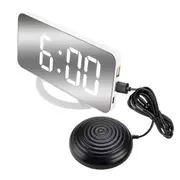LED Vibration Alarm Clock Multifunctional Dual USB Charging Mute Luminous Headboard for Deaf and Hard of Hearing Snooze
