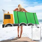 [PULaif] I Love Garbage Trucks Quick Drying Bath Towel,Microfibre Soft Large Bath Towel,Highly Absorbent Dry Quickly Bath Sheet
