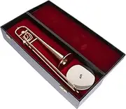 PartyKindom 1pc Trombone Model Ornaments Instrument Trombone Model for Decor Mini Musical Instrument Music Ornaments Home Office Decor Desktop 24k Gold Plated Copper Golden