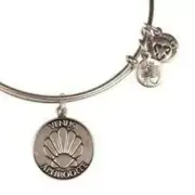 Alex and Ani Aphrodite USA Collection Russian SILVER Bangle Charm Bracelet RARE