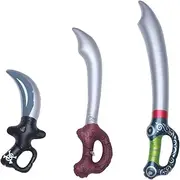 Sosoport 6 Pcs Inflatable Pirate Knife Pirate Costume Sword Inflatable Swords PVC