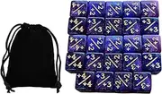 Generic Set of 24 Dice for Board Games and Math Teaching, Violet Blue