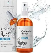 Colloidal Silver Liquid 3.4 fl oz Spray ● Bioactive Hydrosol Silver Water ● Natural Immune Support Nano Sol Supplement Solution ● Ionic Minerals 40 PPM ● Organic Structured Colloidal Silver Spray