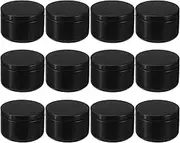 iplusmile Empty Metal Candle Tins, 12 Pack 50ml Round Jars for DIY Candle Making Arts Crafts Present Box, Aluminum Box with Lid Storage Container for Loose Tea