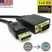 6 Feet Gold Plated DisplayPort DP Male to VGA Male Cable For Lenovo Dell HP