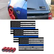 Reflective Tattered Thin Blue Line American Flag Sticker Tire Valve Stem Cap Car (for: Honda)