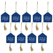 9x LVD Hanging House Blue Decorative Home/Lounge Wall Decor Ornament 14x12cm