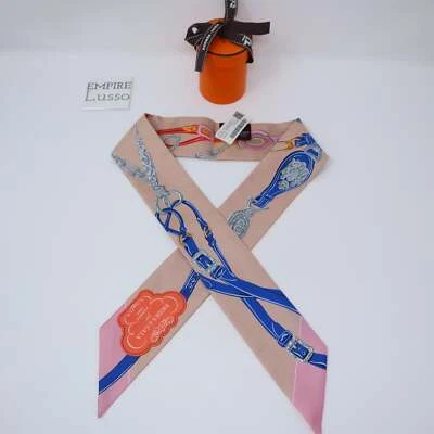 HERMES TWILLY Brides De Gala Appliq MB Rose Poudre Bleu D Pink Pale Blue