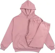[RIFLESSI] Men's Women's Premium Heavyweight 100% French Terry Cotton 2 Piece Hoodie Pullover Jogger Sweatsuit Tracksuit Set
