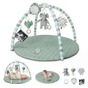 Baby Play Gym Mat, Tummy Time Activity Mat with 6 Detachable Toys for Stage-Base