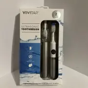 Vivitar• Ultra Sonic Toothbrush W/2 Brush Heads/Pulsating Head-Waterproof (GRAY)