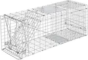 Gardeon Mouse Trap, 94 x 34 x 36cm Guinea Pig Rat Rabbit Cage Possum Rats Fox Cat Humane Mice Traps Small Animals Cages for Indoor Outdoor Farm Backyard, Automatic Door Lock Collapsible Silver