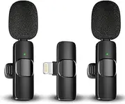 Caymuller Professional Wireless Lavalier Lapel Microphone for iPhone iPad, Mini Lapel Mics Plug-Play 2.4G Ultra-Low Delay Noise Reduction Chip for Video Recording Interview Podcast Vlog YouTube Tiktok