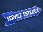 SERVICE ENTRANCE *US MADE* Embossed Metal Arrow Sign - Man Cave Garage Bar Décor