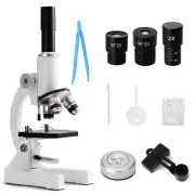 Monocular Digital Optical Microscope 64X-2400X with Adjustable Zoom Phone Holder Design Fill Light Complete Experimental
