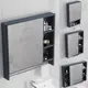 北歐式鏡櫃鏡箱 太空鋁浴室櫃組合單獨收納盒 衛生間掛墻式儲物鏡子 55*60帶桿單層白金鏡櫃 (9.8折)