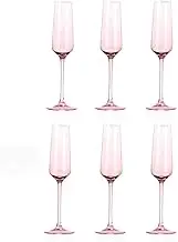 Pink Lady Champagne Glass, Crystal Glass Champagne Flute 6 Pcs Capacity 6.76 oz for Various Holiday Parties at Home