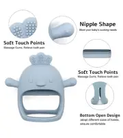 Never Drop Silicone Teething Toy Baby Pacifier Glove 0-6 Mo. Sensory Autism Chew