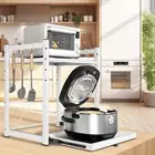 Microwave Storage Stand Non Slip Over Microwave Shelf Carbon Steel for Kitchen