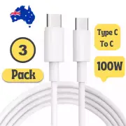 3x Type C to C Cable Charge Charging Data Fast Charger For iPhone 15 16 Samsung