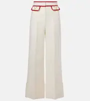 [Valentino] Valentino Crêpe Couture wide-leg pants AU 14 white