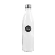 Lemon & Lime 1L Glass Screw Top Lid Water Bottle - Clear