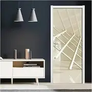 Door Stickers 3D Honeycomb Door Stickers Solid Geometry Mural Decal Modern Space Art Hippies Home Bedroom Decor(N,77x200cm)