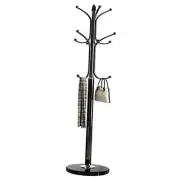 Metal Coat Rack Stand with Natural Marble Base, Free Standing Hall Tree with