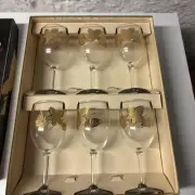 Libbey Glass Company, Gold Leaf Wine Glasses, 10 Oz, 6 Piece Set