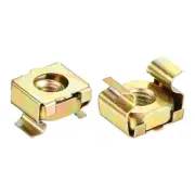 M5 Cage Nuts for Server Rack Cabinet, Carbon Steel Yellow Zinc Plated, 5 Pcs