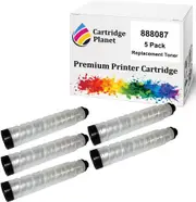 5 Pack Compatible Toner Cartridge for Ricoh 888087 TYPE-1220D (9,000 Pages) for Ricoh Aficio 1015 1018 1113