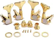 Hsyok Sealed Bass Guitar Tuning Pegs Keys 2R2L Machine Head Tuners for Precision Bass and Jazz Bass Accessories (Gold)