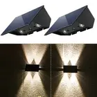 Sleek Design Solar Garden Wall Lights Set of Two Energy Efficient Units