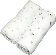 SILLY BILLYZ Muslin Swaddle Wrap, Neutral, White (Pack Of 2)