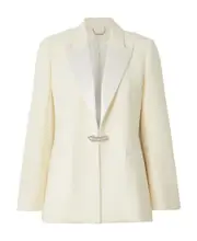 Chloé Embellished Tuxedo Jacket FR38 White