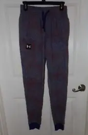 Under Armour Rival Fleece Printed Joggers Men's S Small Sonar Blue Loose NWT