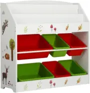 Kids Bookshelf, 3 Tiers Storage Book Shelf Bookshelves Corner Wall Toy Bookcase