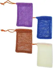 PLAFOPE 4pcs Soap Storage Bag Bubble Maker for Bath Quick Dry Wall Hanging Aromatherapy