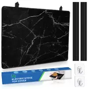 Stove Top Cover for Electric Stove (28.5”x 20.5”) Cooktop Protector Black Marble
