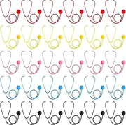 Leitee 100 Pcs Bulk Toy Stethoscope Kid Real Working Stethoscope Disposable Plastic Stethoscope for School Classroom Career Day Children Teach Toy Nursing Stethoscope Doctor Kit Cosplay Accessories