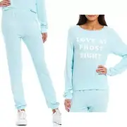 Wildfox love at frost sight coordinating sweatshirt and joggers set blue winter