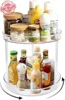 2 Tier Lazy Susan Turntable Cabinet Organizer Spice Storage Rack, Rotating