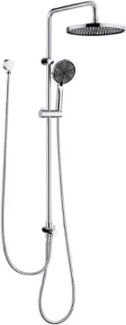 Twin Hose Shower System Rain Shower Head Set Sliding Rail Adjustabel Bracket