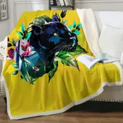 Tropical Vibes Panther Throw Blanket