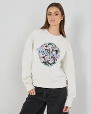 [Billabong] Billabong Women's Formula Brooklyn Crewneck Sweatshirt in Salt Crystal Size 2XL 2XL Salt Crystal