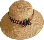 [Generic] Women’s Victoria Fedora Straw Hats for Travelling -Wide Brim Sun Hat for UV Protection Beach 2025 Local Express