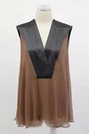 NWT$2195 Brunello Cucinelli Women 100% Silk Top W/ Sparkly Monili Beading M A191